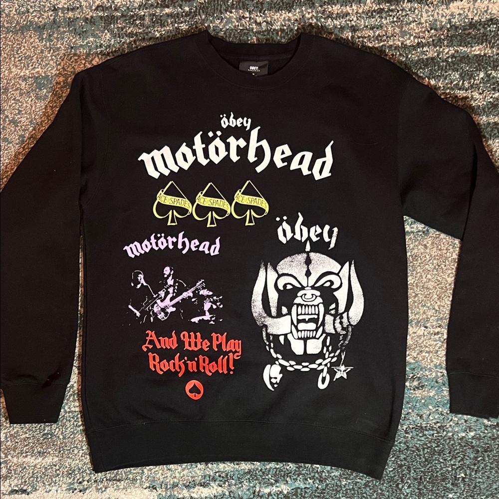 Obey Black Motörhead Graphic Crewneck Sweater